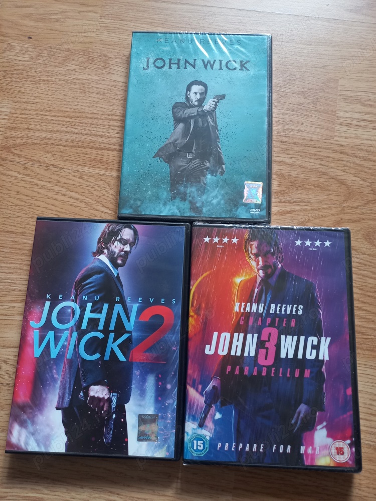 DVD SIGILATE SERIA JOHN WICK CU KEANU REEVES 