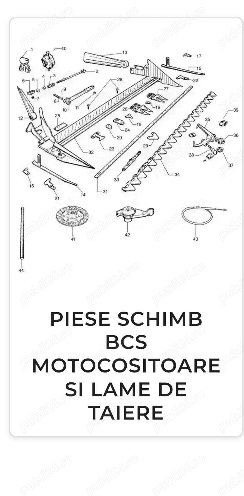 Piese schimb bcs ,biele lame de taiere 