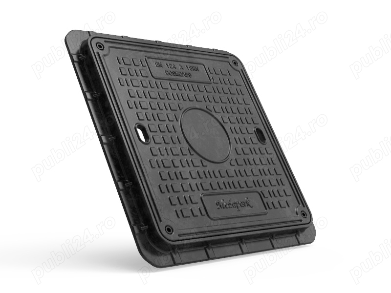 Capac canalizare din compozit, patrat 590x590 Clasa A15