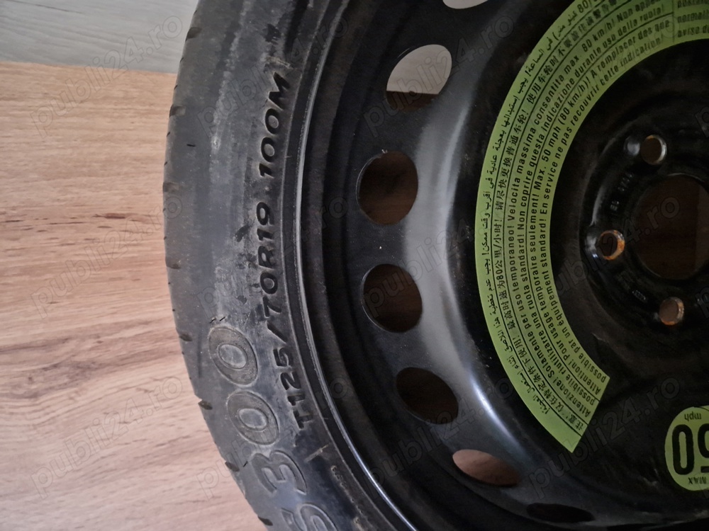 Roata rezerva Slim pe 19 si pe 16