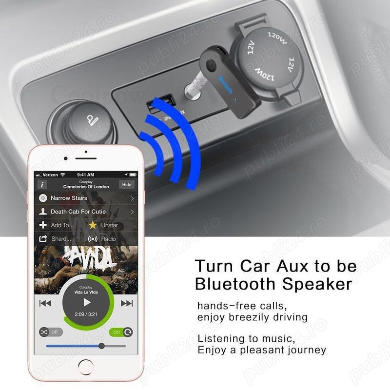 Auxiliar bluetooth jack boxe portabile, tv, statii casetofoane