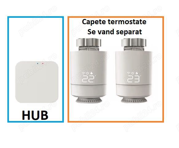 2x Hub Hama termostat, pt cap termostatat Smart pt radiator, Wi-Fi