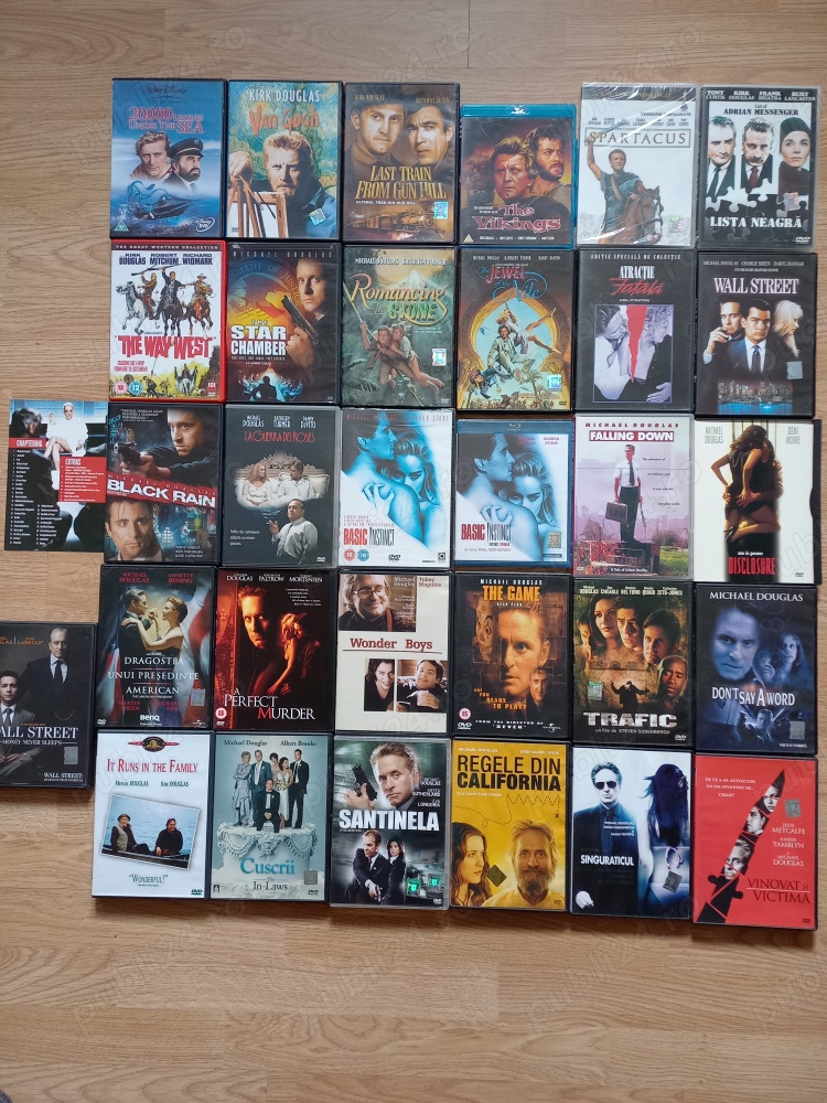 KIRK & MICHAEL DOUGLAS,COLECȚIE RARITATI FILME OSCAR MULTE SIGILATE MAJORITATEA CU ROMÂNĂ vezi poze