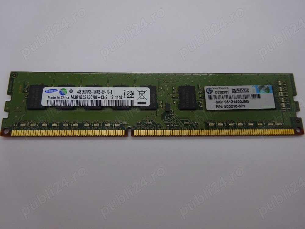Memorie Server NAS Samsung 4Gb DDR3 1333 Pc3-10600E ECC, UDIMM 