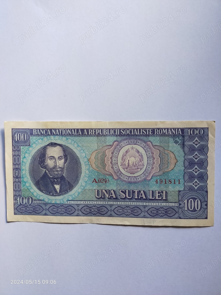 Bancnote 100 lei Balcescu 1966, 500 lei Brancusi 1992, 1991 