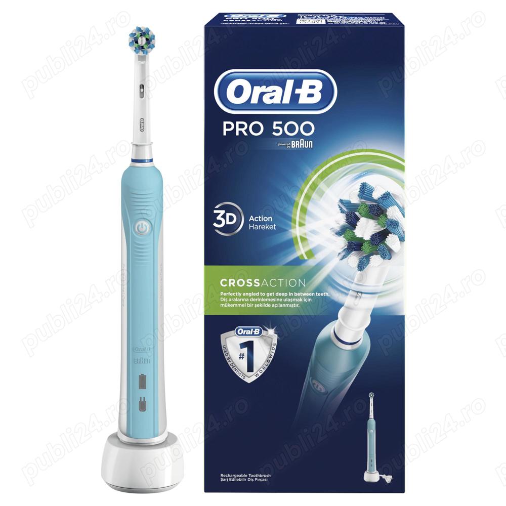 Vand Periuta de dinti electrica Oral-B PRO 500 Cross Action, 3D, NOU, 149 Lei