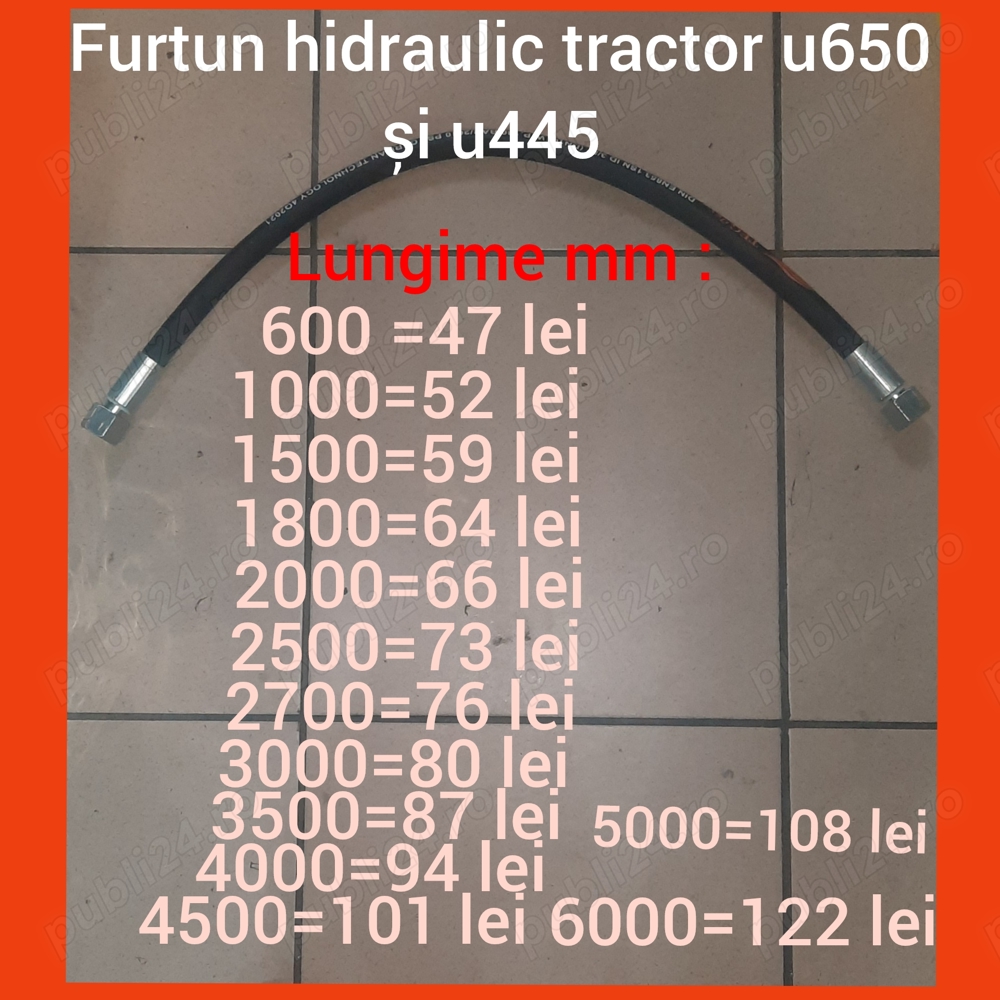 Furtun hidraulic tractor u650 și u445 1m
