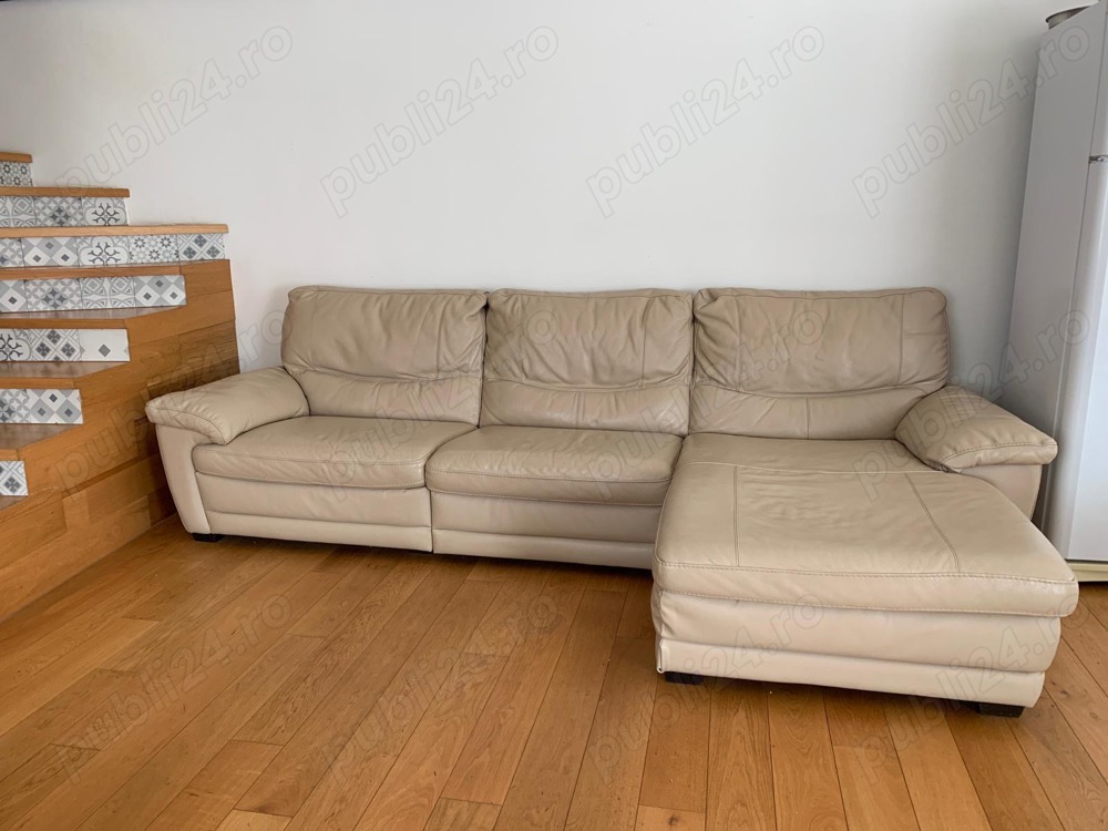 Canapea piele bej