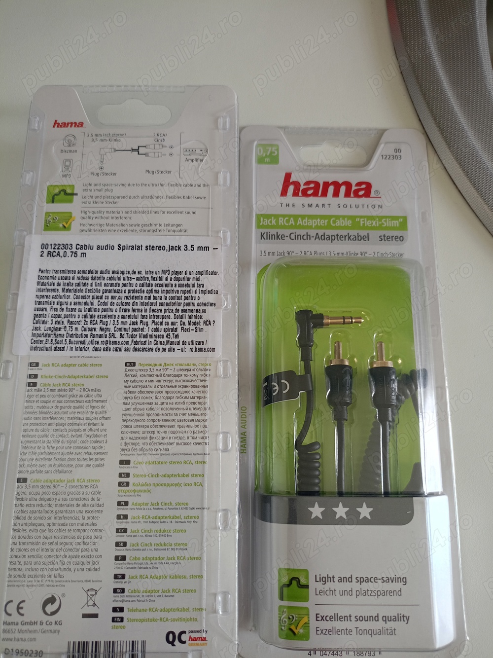 Vând cablu adaptor pentru amplificator cu mufa jack,nou nouț , calitate.