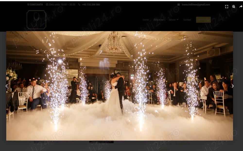 Fum greu si artificii (primul dans, tort miri)