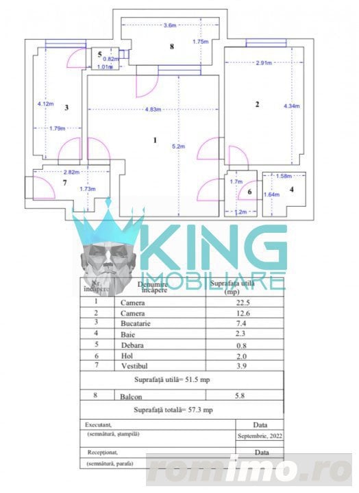 Romana, Magheru | 2 Camere | Centrala Bloc | Metrou 1 minut | Balcon