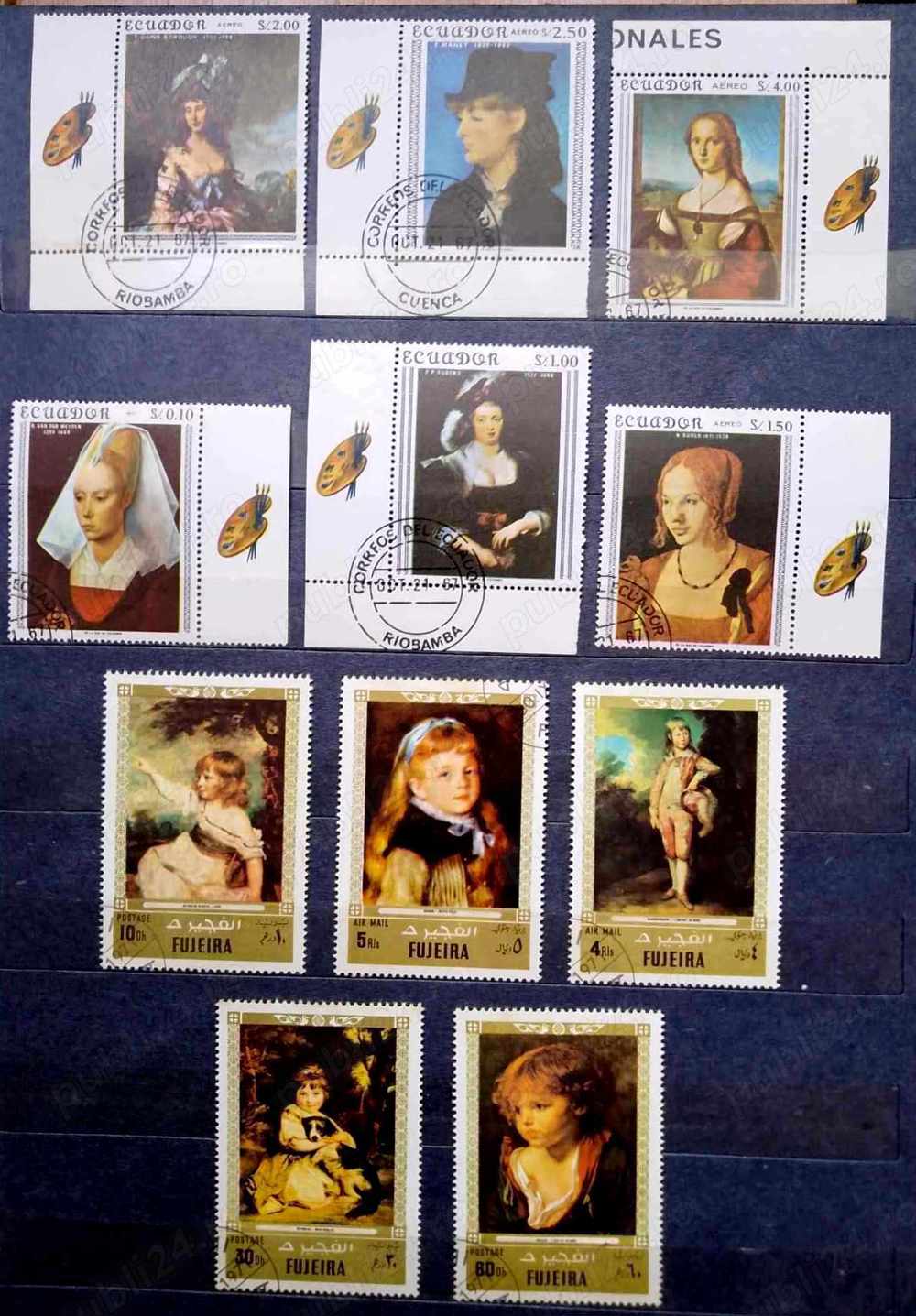 Timbre obliterate (ștampilate) - lot nr. 6 - pictură  A