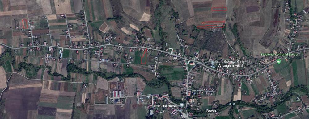 Loc de casa si teren de vanzare Borsa Cluj, intravilan locuri de casa + extravilan terenuri agricole