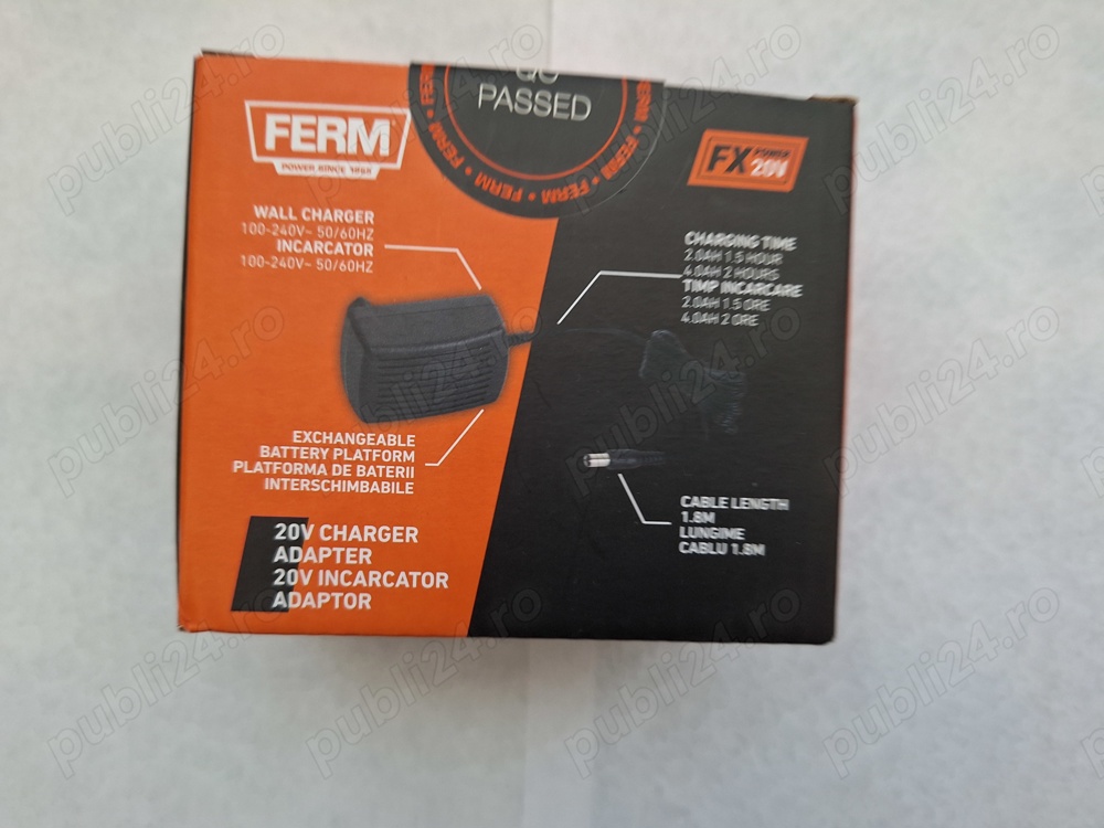 Incarcator rapid acumulatori 20V  2.4A sau 4 A,  FERM CDA1169