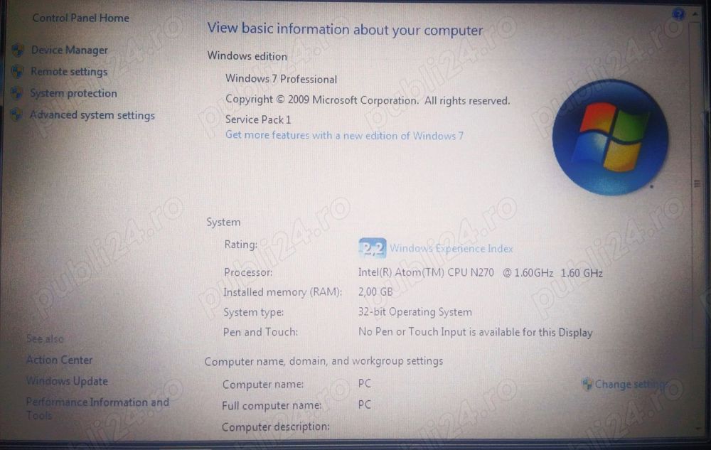 Laptop mini SAMSUNG NC 10