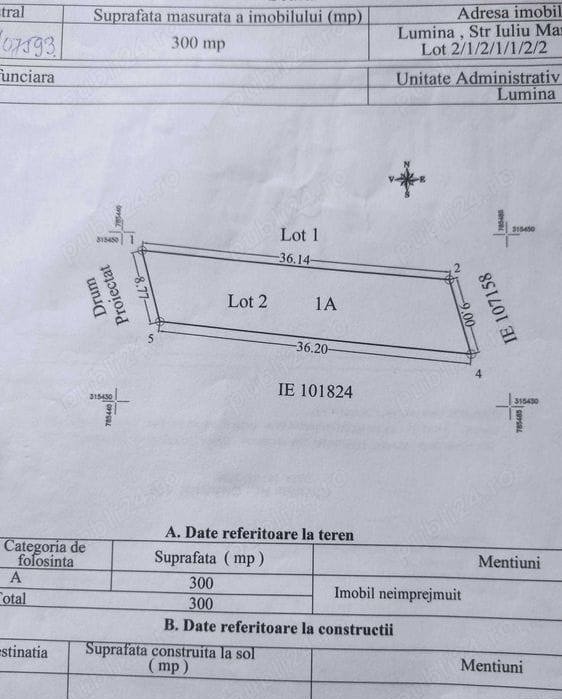 Vând teren Lumina jud Constanța 