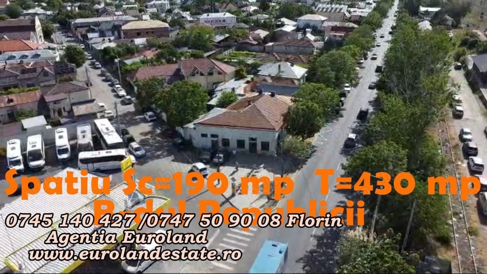 Buzau, str Republicii ,Spatiu comercial 190mp., teren intravilan  430mp.  