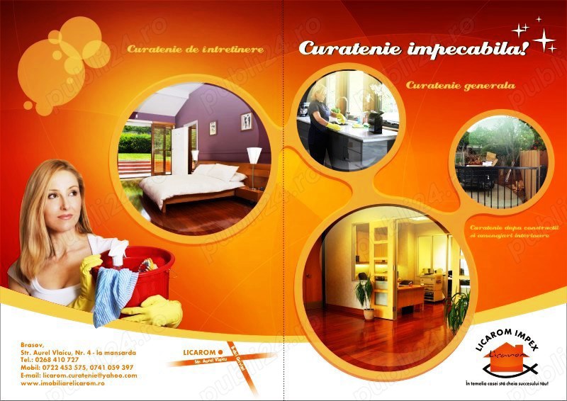 CURATENIE profesionala,Dezinsectie,Dezinfectare si Deratizare.