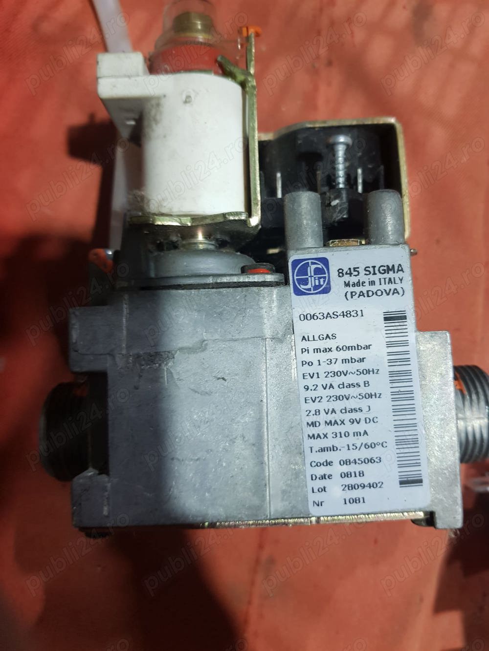 vana gaz 845 sigma de pe centrala immergas 28kw