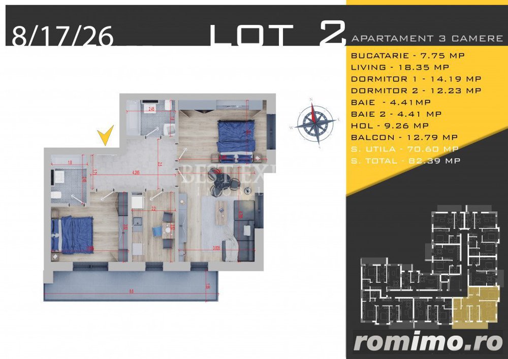 Ideal familie -3 camere decomandate-Parcare Bonus 