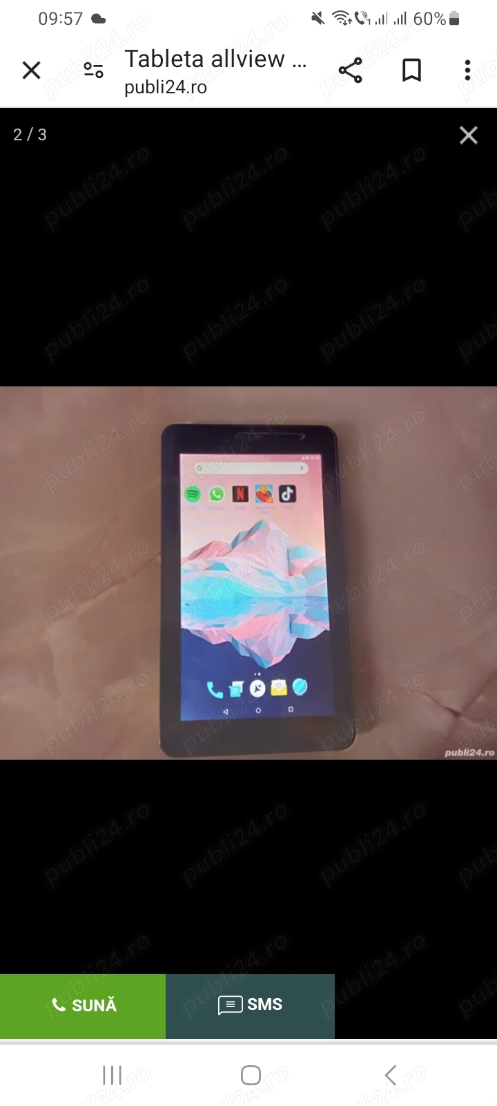 Tableta 7inci wifi sim 3g aplicatii 