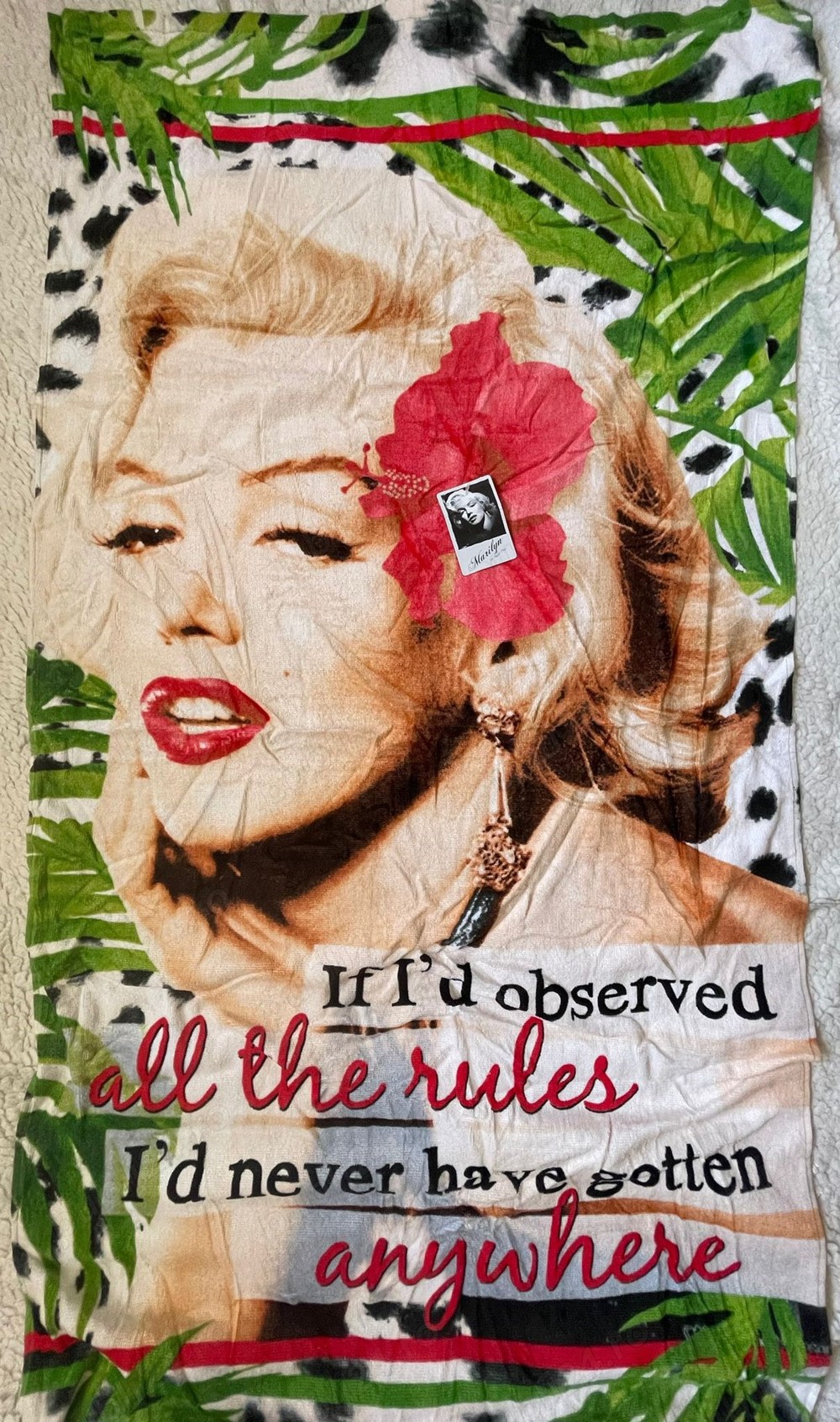 Prosop unisex 100% bumbac Marilyn Monroe baie mare plaja piscina bazin strand 