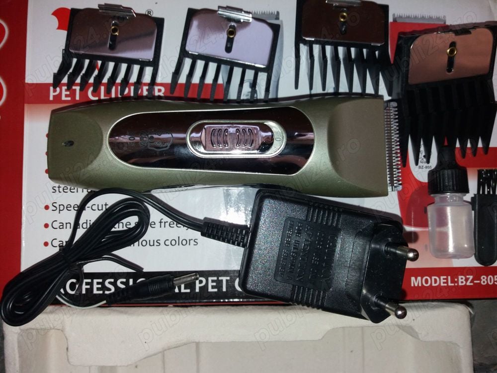 Masina tuns animale caini pisici Pet Clipper 2 modele cu acumulator intern, incarcare la 220V  Pret 