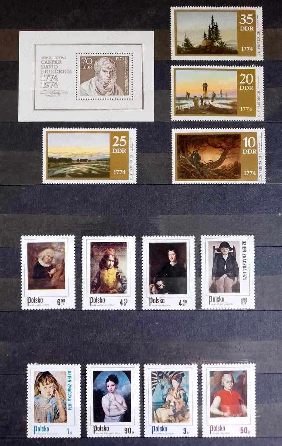 Lot timbre pictură -  Cehoslovacia, Cuba, Nicaragua, Polonia, R.D. Germană