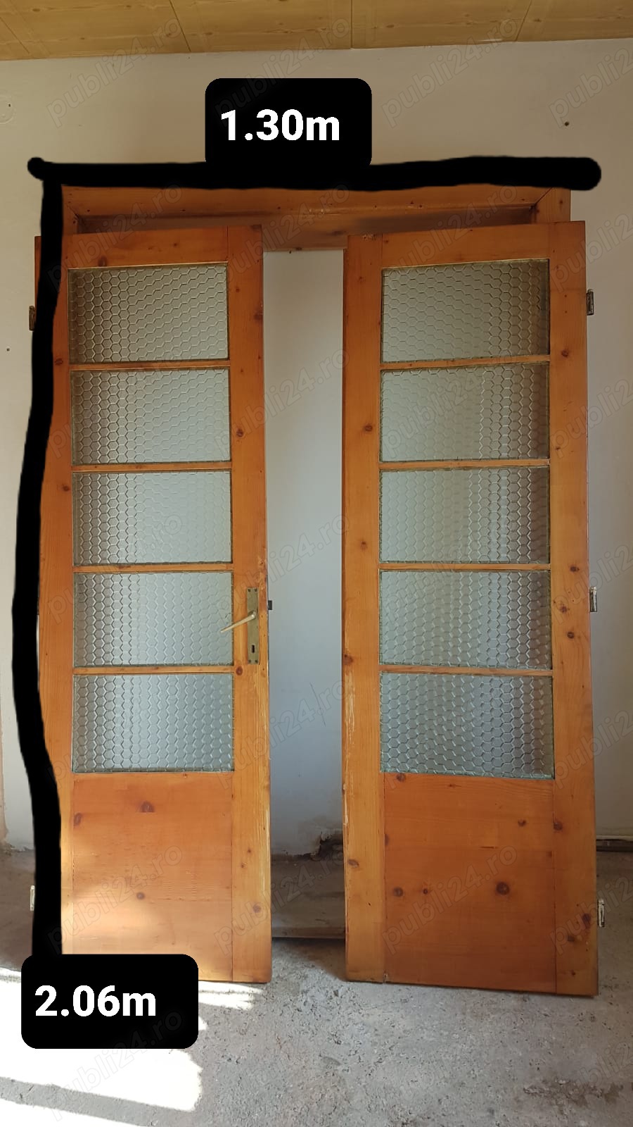 Vand uși duble de lemn 