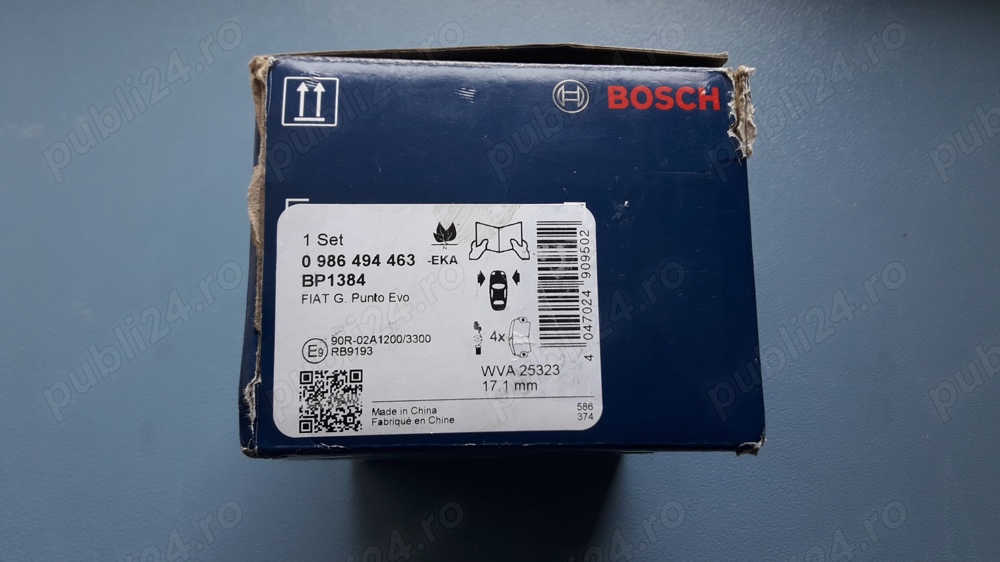 Placute frana NOI, pentru FIAT 500, PUNTO, BOSCH 0 986 494 463 (BP1384)