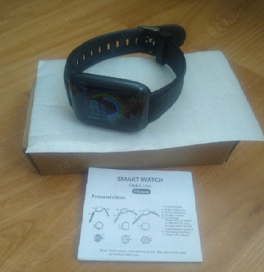 SmartWatch model B19 -Unisex   negru -functii tip bratara fitness -UK