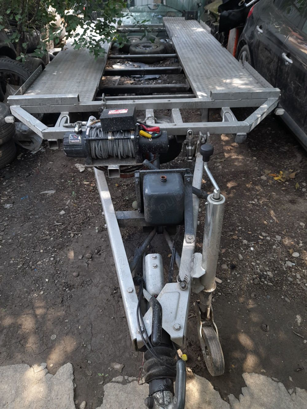 Vand platforma slep Wm Meyer recent adus Germania Lungime 4,70m Inmatriculat Ro troliu electric 