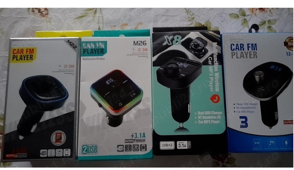 modulatoare bluetooth auto sunet de calitate HD incarcator auto 2Usb + type c , noi sigilate