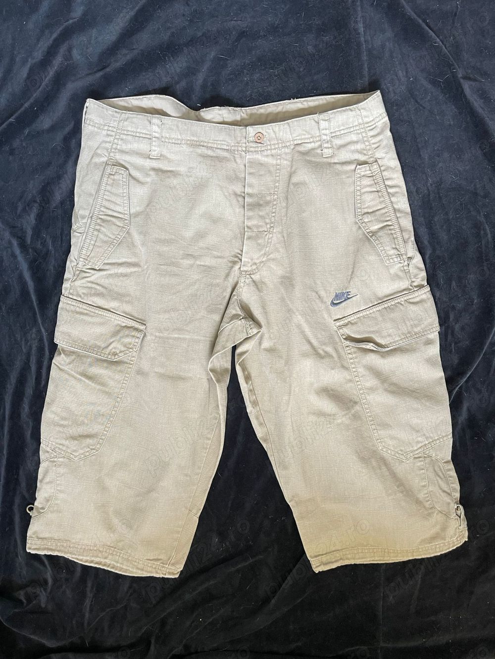 Bermude barbati firma Nike pantaloni trei sferturi bej autentici 7 buzunare