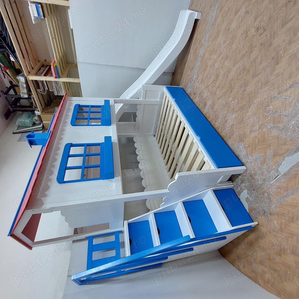 TRANSPORT GRATUIT.Pat etajat-supraetajat tip casuta cu toboganCod 2810