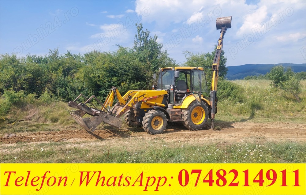 Buldoexcavator Fermec Cobra 860, an 2001, cupa multifunctionala, brat telescopic, furci din fabrica