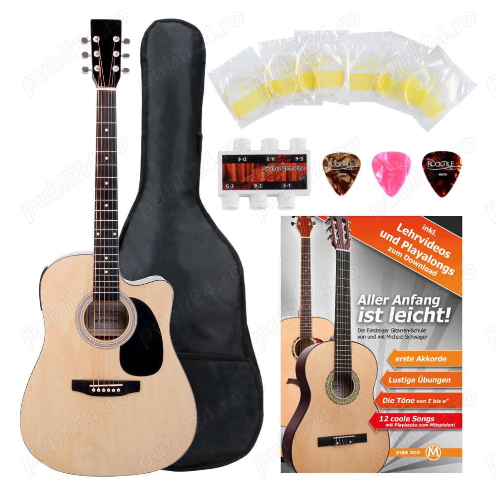 Set chitara electro-acustica acordor integrat Classic Cantabile WS-10NAT-CE