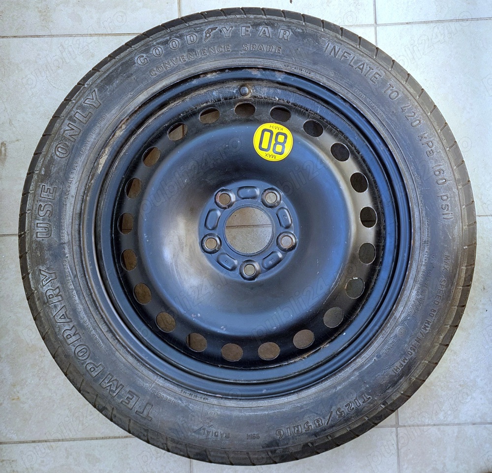 Roată rezervă T125/85R16