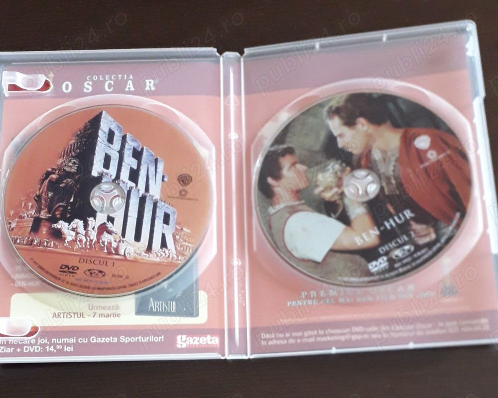 DVD film BEN HUR -2 volume --film cu premiul OSCAR-original in stare Foarte Buna