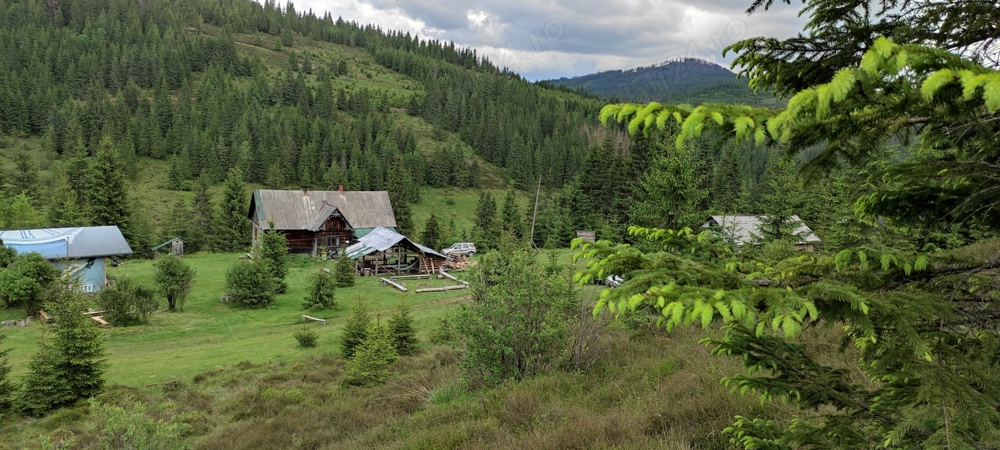 Teren intravilan 3 ha, cu 2 cabane, la marginea padurii si peisaj superb