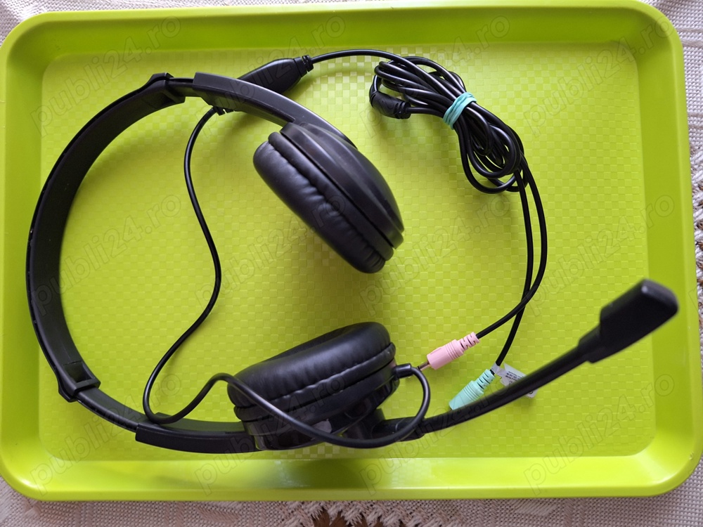 Casti pentru calculator PC cu microfon si potentiometru pentru volum