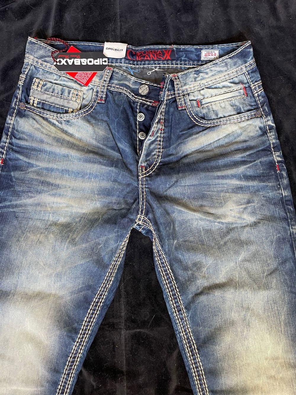 Blugi prespalati barbati regular fit Cipo&Baxx