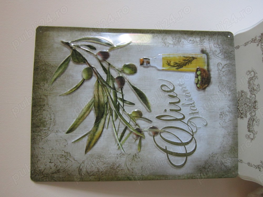 reclama metalica "Olive Italiane" masline fabricata in Germania