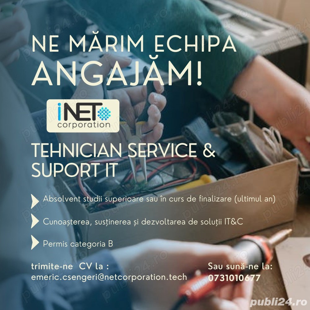 Angajam Inginer It si Tehnician service si retele it 