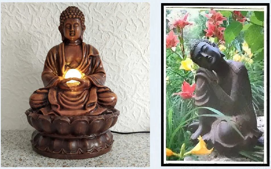 Fantană arteziană LED din rășină -Buddha înălțime 30 cm.+ Tablou