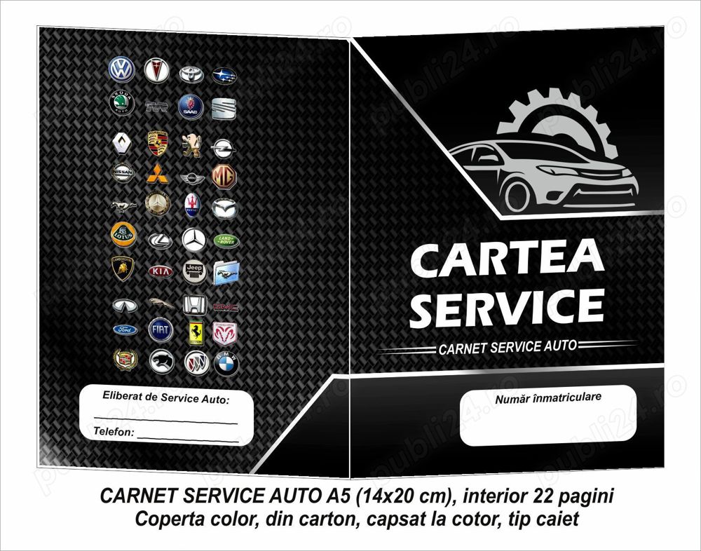 Cartea Service - Carnet Service Auto A5
