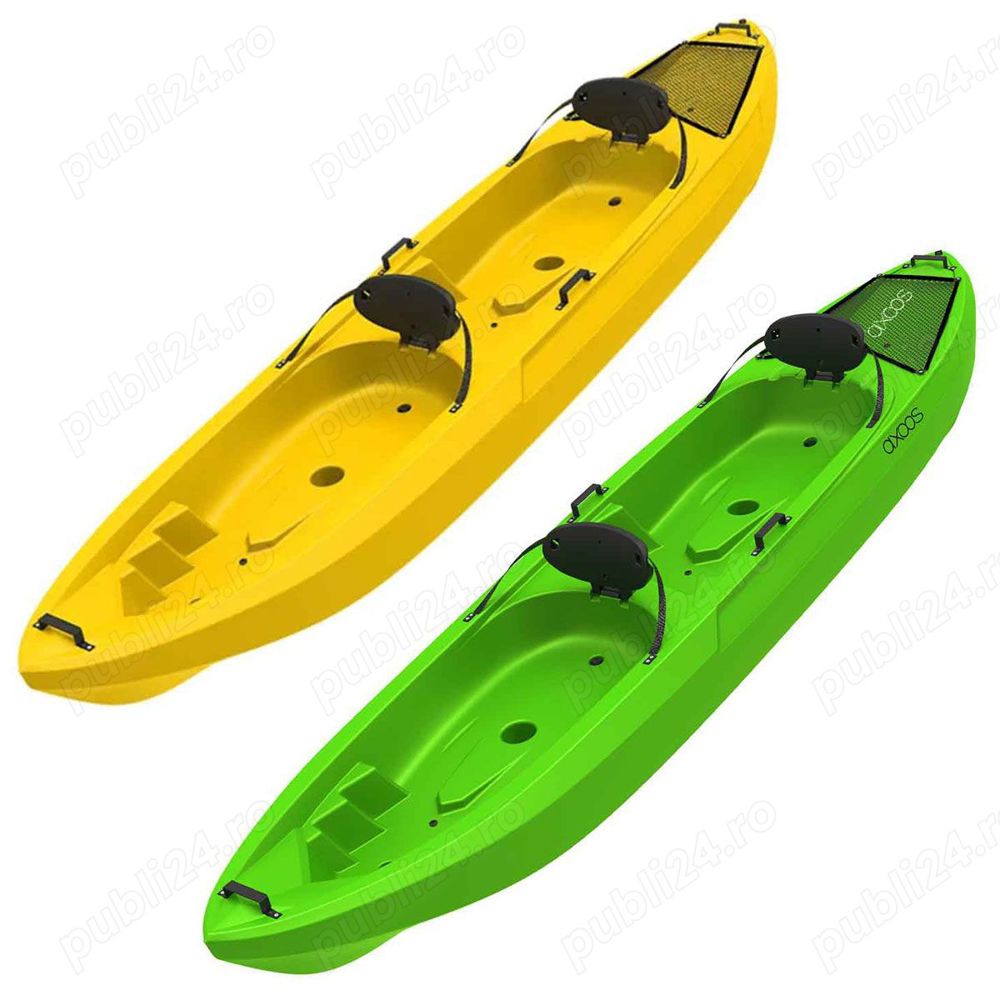 Black Friday: caiac Sit-On-Top Tandem, Axoos, 3,60 metri, verde galben
