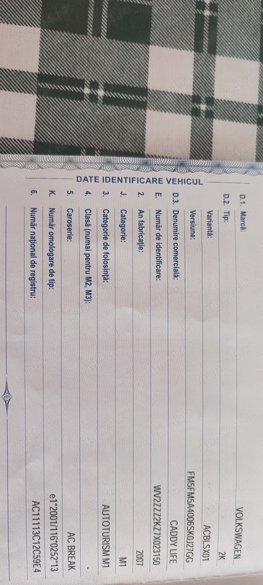 Vw Caddy Family an 2007  19 tdi 105 cp