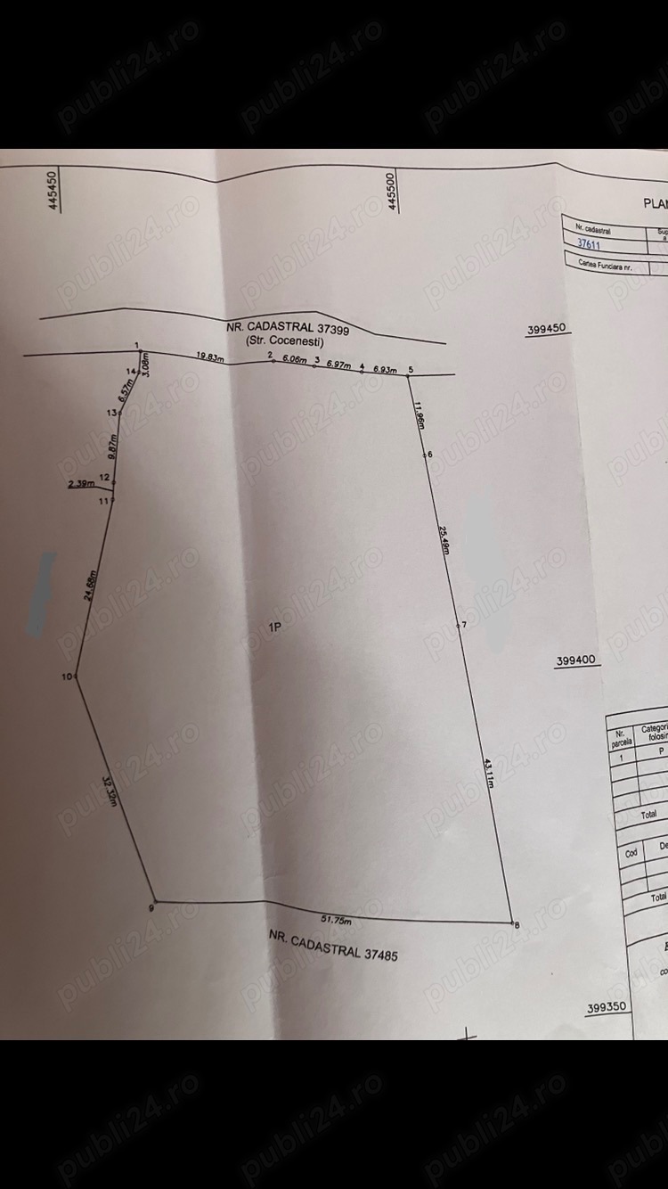 Teren intravilan 3100 m ocnele mari - Salina -strad fără fund