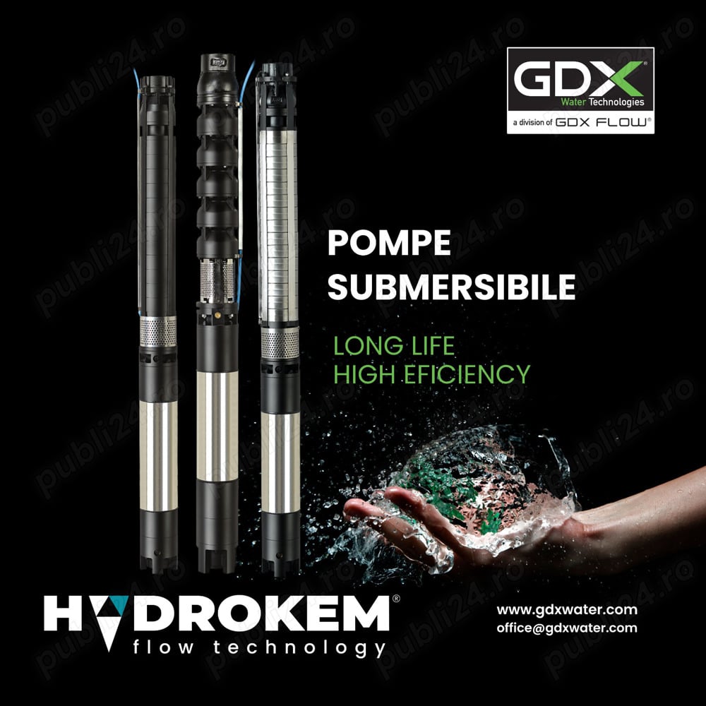 Pompa Submersibila industriala GDX GKP 898-7, 37 kW EN 1.4301   7 ROTORI